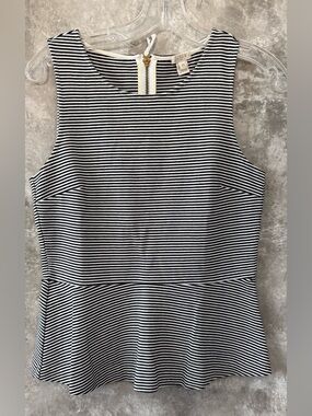 J. Crew Black & White Striped Shell Top (Love 19)